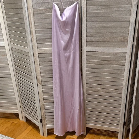 Lilac Satin Slip Dress - Picture 4 of 7